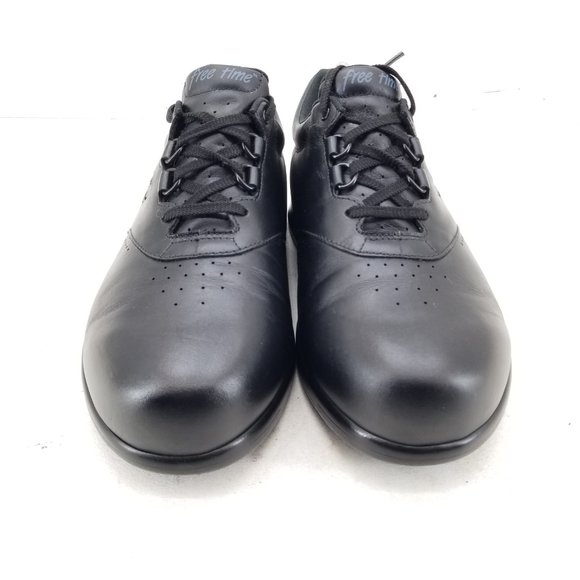 SAS BLACK LEATHER FREE TIME TRIPAD COMFORT WALKING SHOES 9.5WWW - Picture 2 of 8